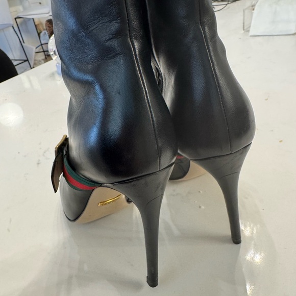 gucci nappa black leather boots sylvie size 37 - Picture 8 of 9